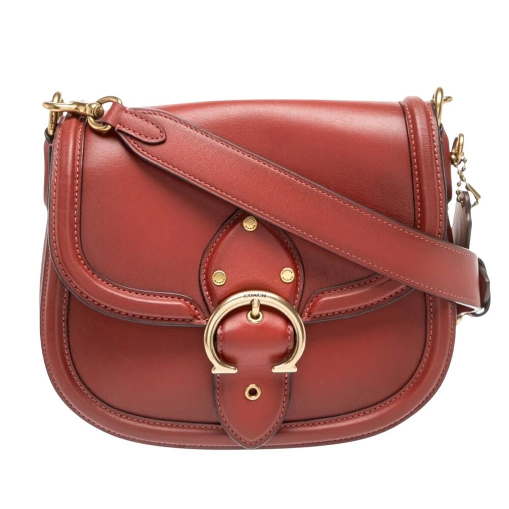 Coach Beat Saddle Bag Glove-Tanned Leather Burnished Amber Gold Hardware